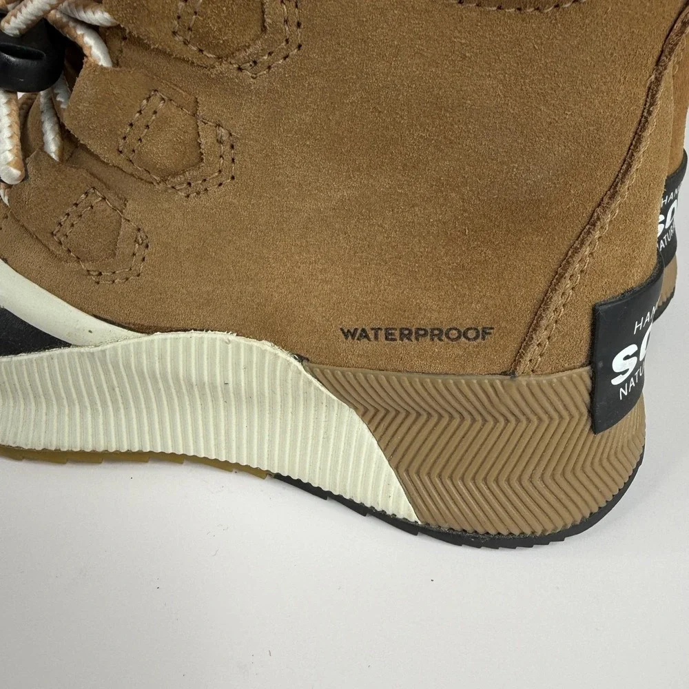 Sorel Waterproof Boots Kids Size 2‎ Brown Suede Duck Ankle Lace Up NY4564-224